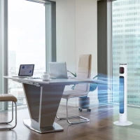 Ventilatore a Torre 45W a 3 Modalità e 3 Velocità con Timer da 12h, in ABS, Ø32 x 96A cm, Nero e Bianco