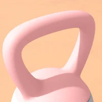 Kettlebell da 4 kg riempito con sabbia metallica, manico antiscivolo 19x15x25 cm Rosa e Grigio