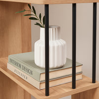 Scaffale Angolare Afrel con 5 Ripiani Aperti 160 x 54 x 54 cm - Effetto Rovere [en.casa]