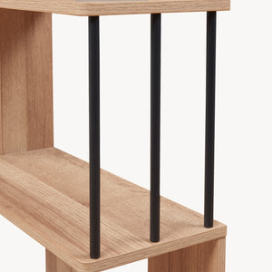 Scaffale Angolare Afrel con 5 Ripiani Aperti 160 x 54 x 54 cm - Effetto Rovere [en.casa]