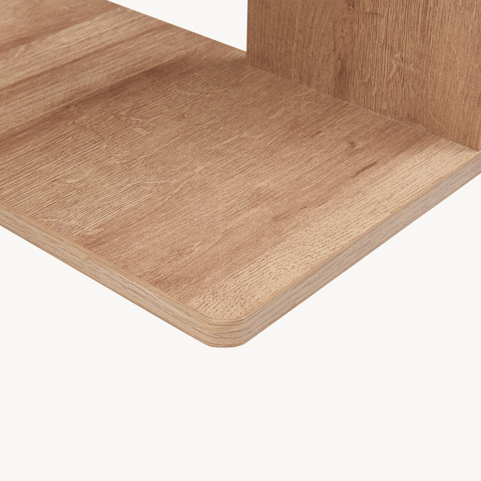 Scaffale Angolare Afrel con 5 Ripiani Aperti 160 x 54 x 54 cm - Effetto Rovere [en.casa]