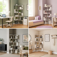 Scaffale Angolare Afrel con 5 Ripiani Aperti 160 x 54 x 54 cm - Bianco [en.casa]