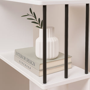 Scaffale Angolare Afrel con 5 Ripiani Aperti 160 x 54 x 54 cm - Bianco [en.casa]