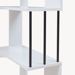 Scaffale Angolare Afrel con 5 Ripiani Aperti 160 x 54 x 54 cm - Bianco [en.casa]