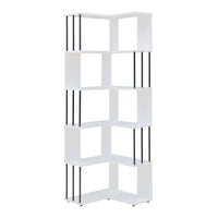 Scaffale Angolare Afrel con 5 Ripiani Aperti 160 x 54 x 54 cm - Bianco [en.casa]