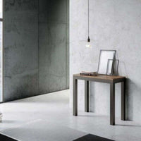 shopinnovativo- Consolle allungabile 90x40/196 cm Everyday Small Evolution noce telaio e gambe antracite