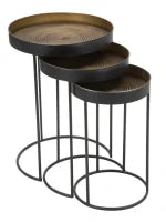 Tavolinetti Alti Bascket Botis Set 3 Pz Cm Ø 42.5X60-35.5X54-30.5X49