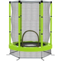 Trampolino Elastico per Bambini Ø140 cm con Rete di Sicurezza e Disegni, Età 3-6 Anni, Verde