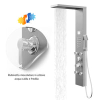Colonna pannello doccia chester-1 spazzolata acciaio 4 funzioni display temperatura