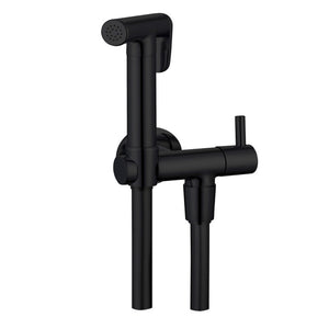 Kit idroscopino nero tondo doccetta per wc portatile shut-off monogetto con leva