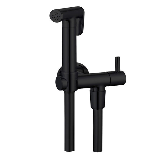 Kit idroscopino nero tondo doccetta per wc portatile shut-off monogetto con leva