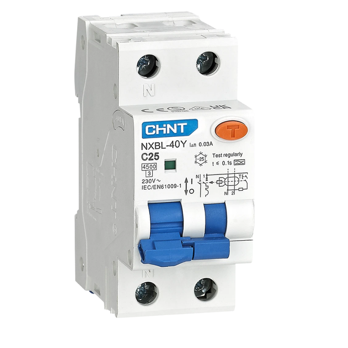 Chint 519864 nxbl-40y 1p+n c 25a 30ma a 4,5ka interruttore differenziale