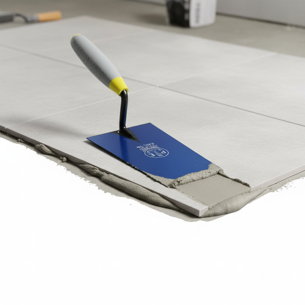 Cazzuola ancora a punta quadra 16 cm con manico in gomma