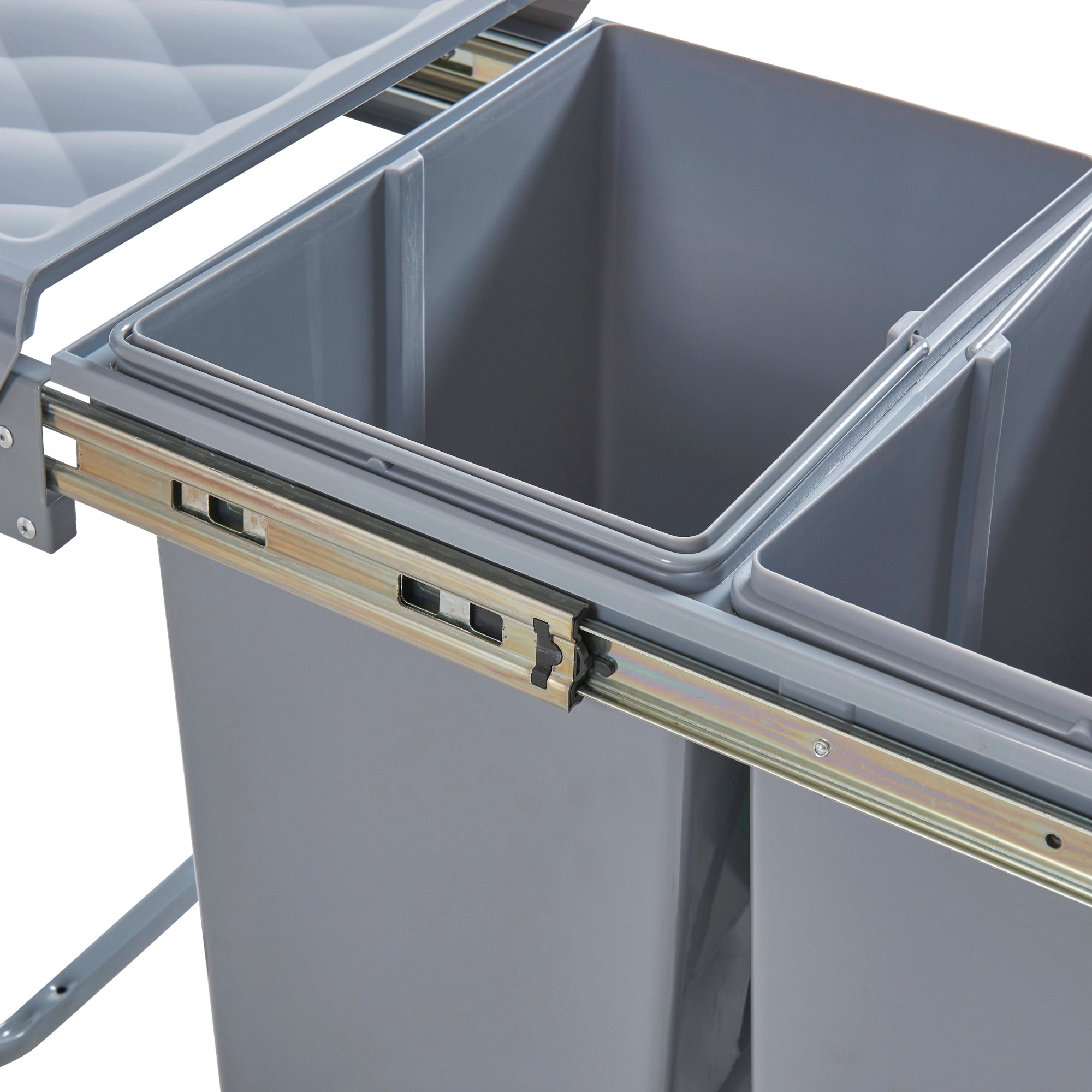 Pattumiera Estraibile Froland con 2 Bidoni Sotto Lavello 2 x 20 L Grigio [en.casa]