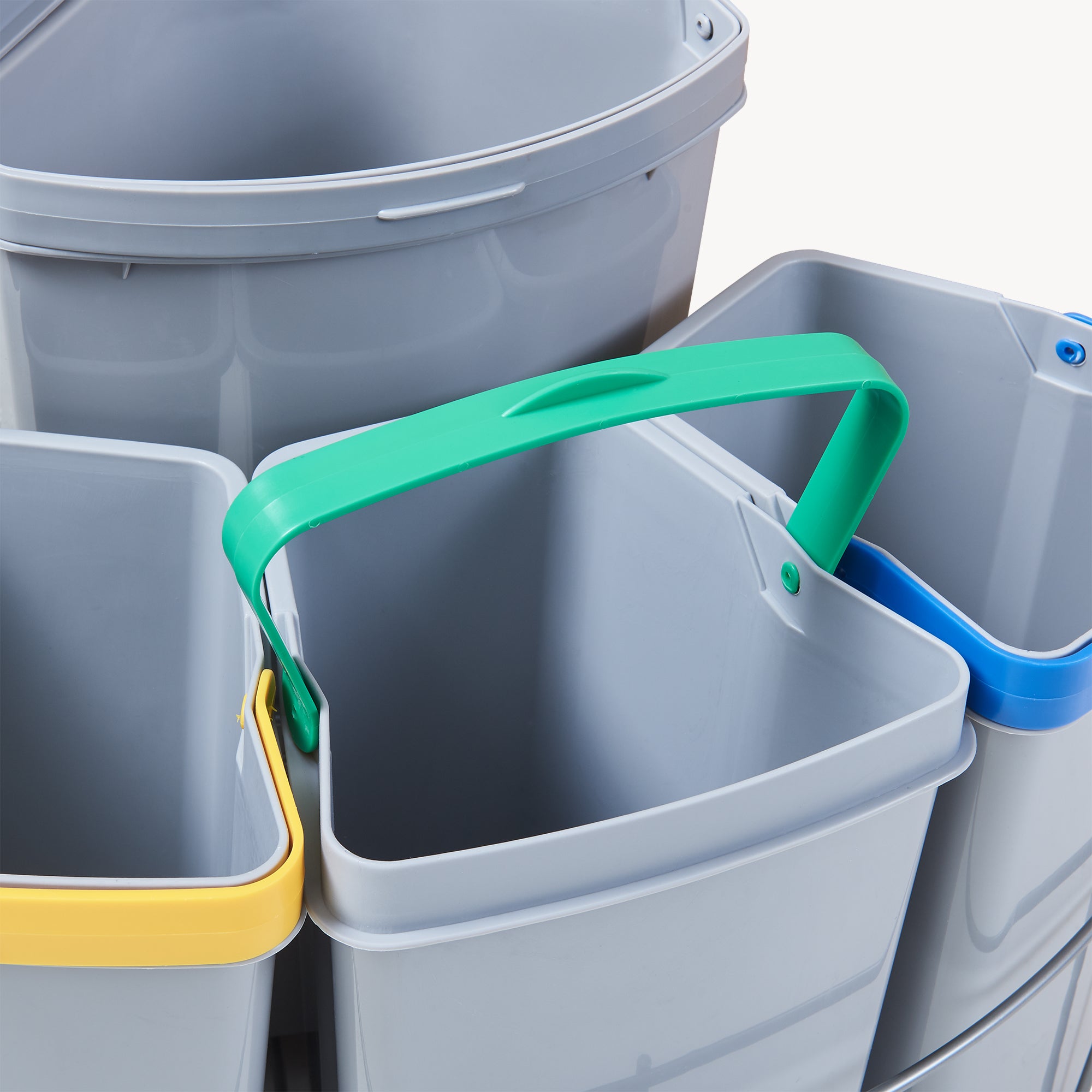 Pattumiera ad Incasso Kollby con 4 Contenitori Estraibili 1x12L+3x6L Apertura Automatica - Grigio [en.casa]