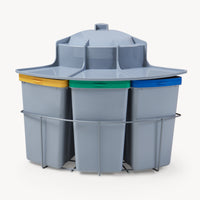 Pattumiera ad Incasso Kollby con 4 Contenitori Estraibili 1x12L+3x6L Apertura Automatica - Grigio [en.casa]