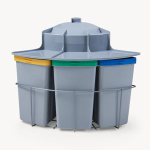 Pattumiera ad Incasso Kollby con 4 Contenitori Estraibili 1x12L+3x6L Apertura Automatica - Grigio [en.casa]