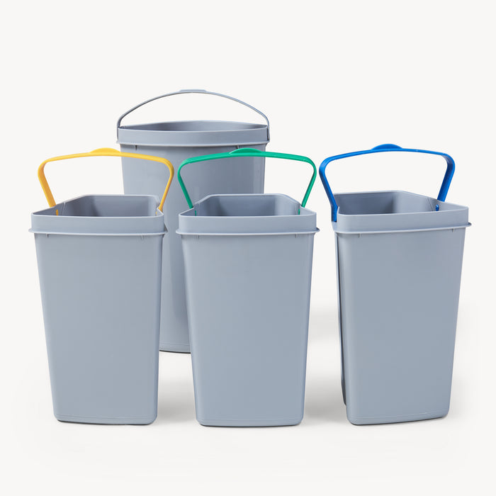 Pattumiera ad Incasso Kollby con 4 Contenitori Estraibili 1x12L+3x6L Apertura Automatica - Grigio [en.casa]