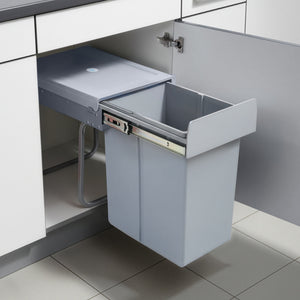 Pattumiera Estraibile Froland con Bidone Sotto Lavello da 20 L - Grigio [en.casa]