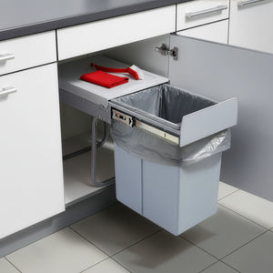Pattumiera Estraibile Froland con Bidone Sotto Lavello da 20 L - Grigio [en.casa]
