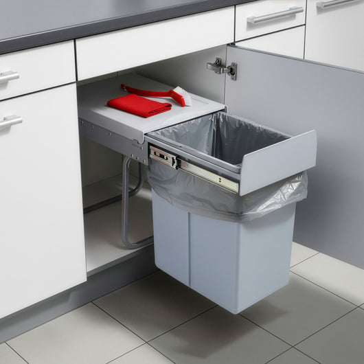 Pattumiera Estraibile Froland con Bidone Sotto Lavello da 20 L - Grigio [en.casa]