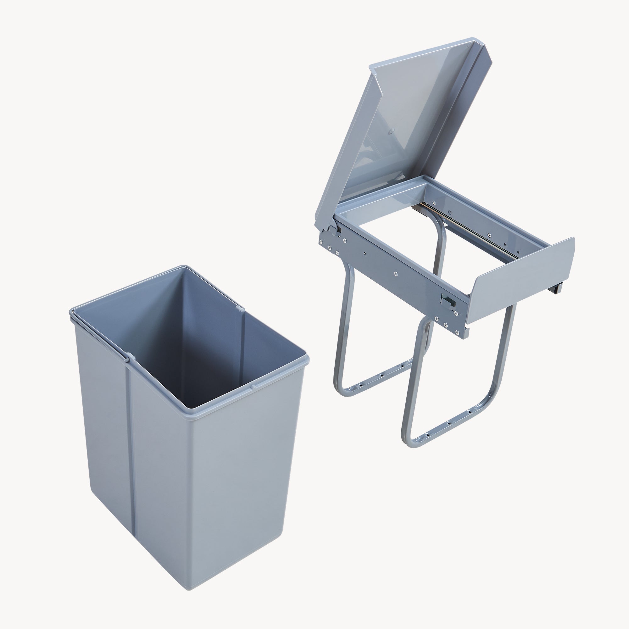 Pattumiera Estraibile Froland con Bidone Sotto Lavello da 20 L - Grigio [en.casa]