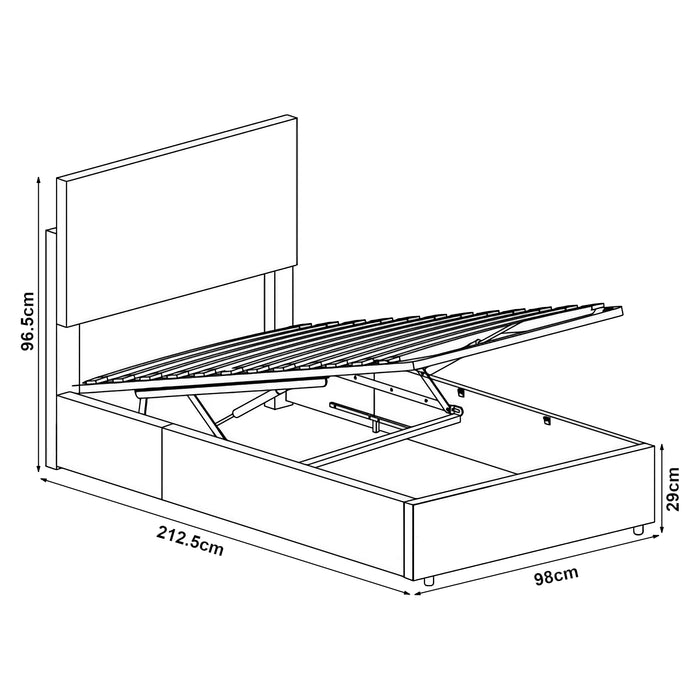 Letto Contenitore Juva con Apertura a Ribalta Letto Singolo 90x200 cm Velluto a Coste Grigio Corium