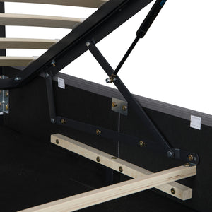 Letto Contenitore Juva con Apertura a Ribalta Letto Singolo 90x200 cm Velluto a Coste Grigio Corium