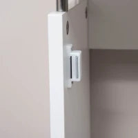 Copritermosifone a Doghe Moderno ed Elegante per la Casa, in MDF e Acciaio, 60x18x84cm, Bianco