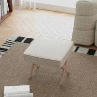 Poggiapiedi salotto ottoman pouf salotto sgabello da divano rettangolare in tessuto con seduta imbottita, beige