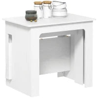 Tavolo da pranzo pieghevole e allungabile, in truciolato, 60-180 x 85 x 75 cm, Bianco