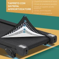Tapis Roulant Elettrico Pieghevole Salvaspazio, Velocità 14km/h, Monitor LCD 5 Programmi e Presa USB, per Casa e Ufficio, Motore 750W, Nero