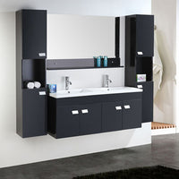 Mobile bagno nero 120 cm con Colonne e Lavabi inclusi - Elegance