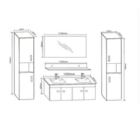 Mobile bagno bianco 120 cm con Colonne e Lavabi inclusi - White Elegance