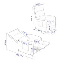 Poltrona Elettronica Savukoski Trasformabile in Sdraio - Grigio Chiaro [en.casa]