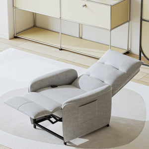 Poltrona Elettronica Savukoski Trasformabile in Sdraio - Grigio Chiaro [en.casa]