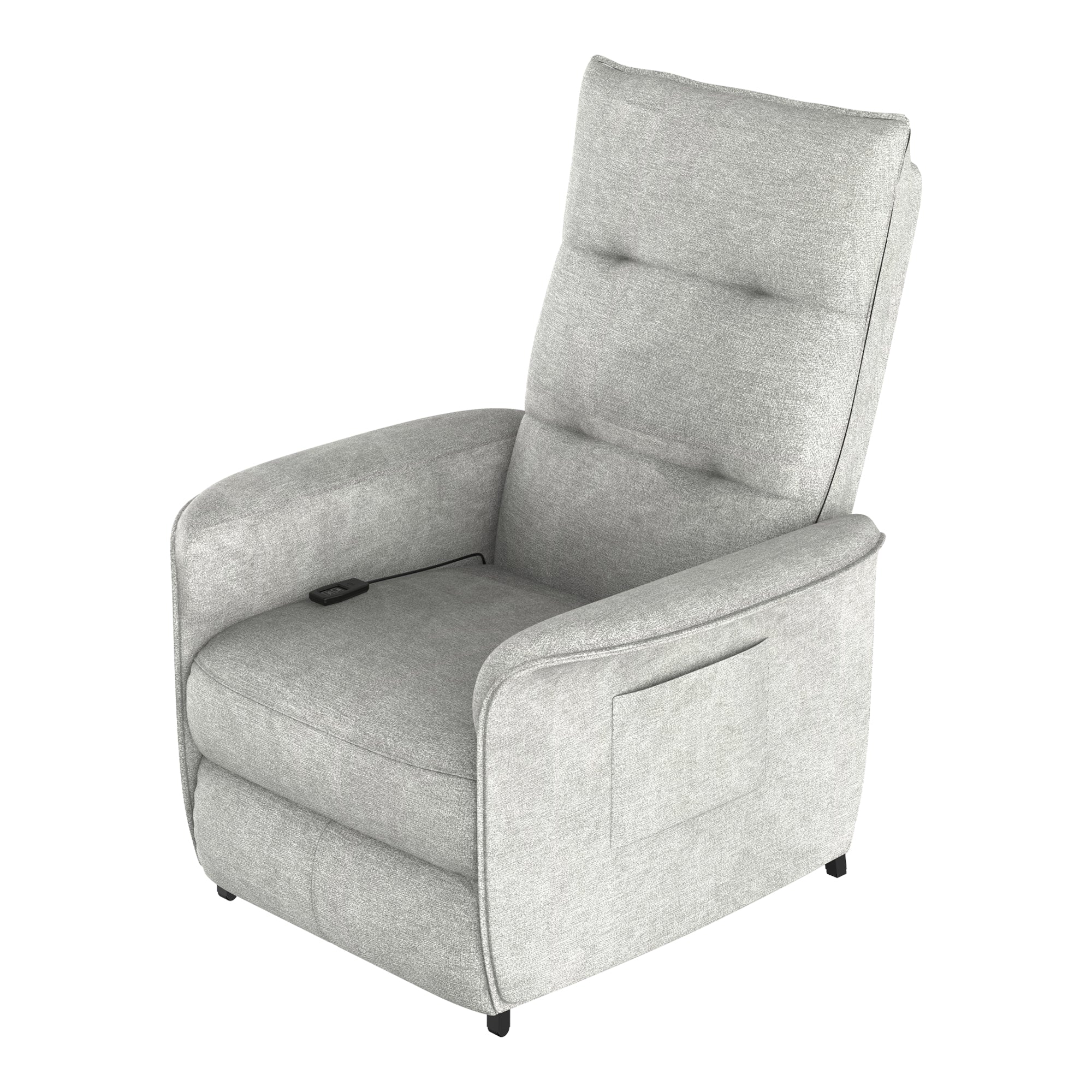 Poltrona Elettronica Savukoski Trasformabile in Sdraio - Grigio Chiaro [en.casa]