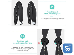 Eliche flash LED ricaricabili per Mavic Air 2 basso rumore pieghevoli sgancio rapido 2 paia