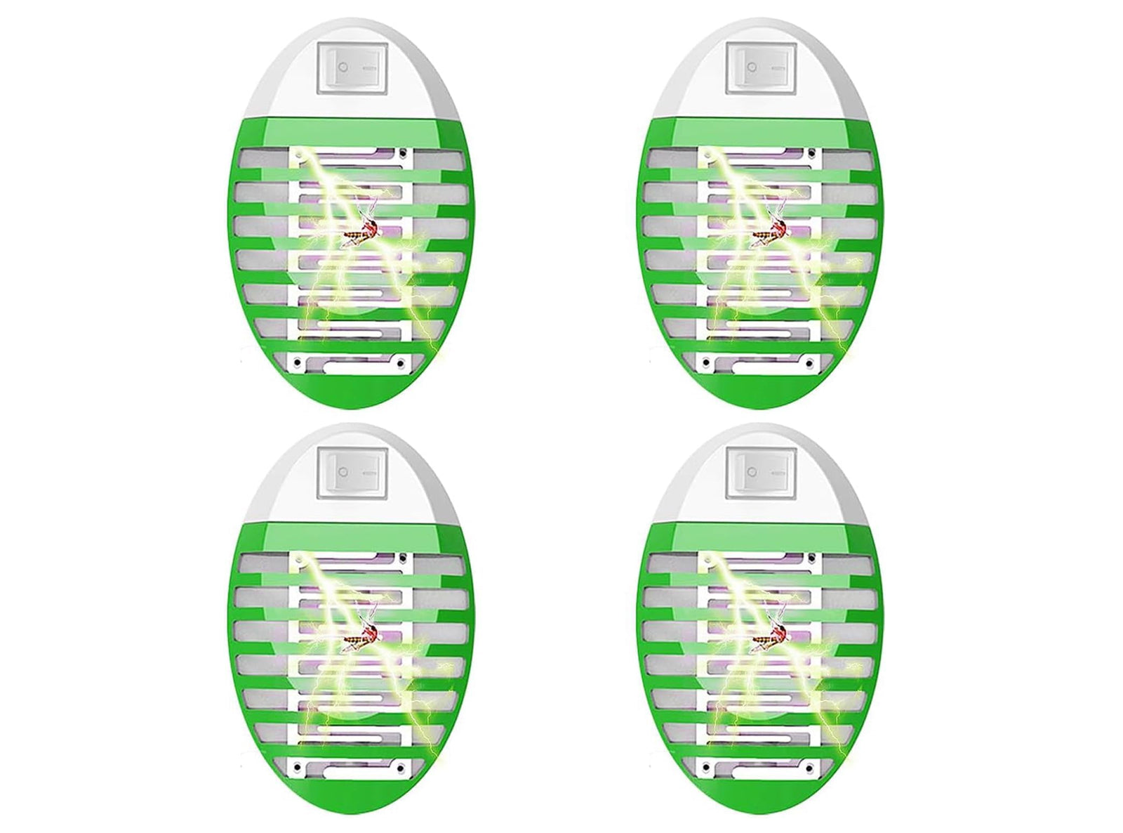 Elimina Zanzare Mosche e Falene 4 Lampade Antizanzare Elettriche da Presa