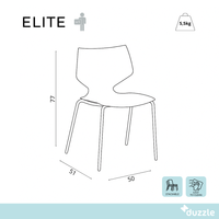 Elite, Set di 4 sedie in polipropilene Azzurro (50cm X 51cm H. 77cm)| Duzzle