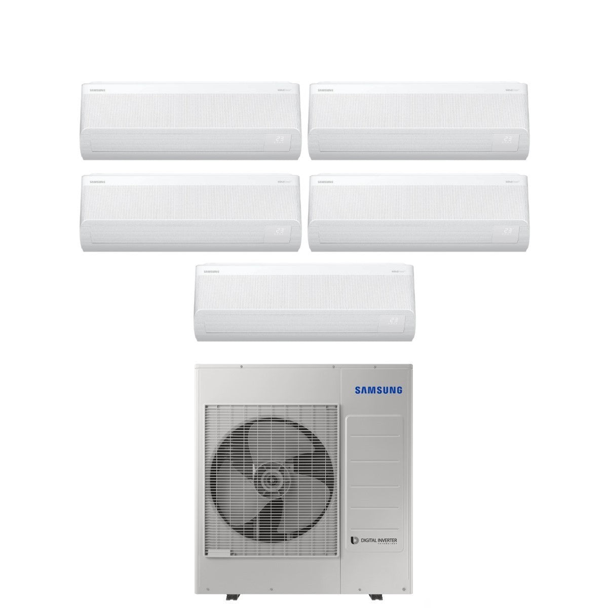 Condizionatore Samsung Penta Split WINDFREE ELITE S2 9+9+12+12+12 con AJ100TXJ5KG R-32 Wi-Fi Integrato