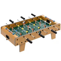 Calcio Balilla per Bambini da 6 Anni, 2 Palloni, 18 Giocatori, 69 x 37 x 24 cm, Legno Naturale