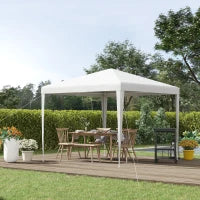 Gazebo da Giardino con Telaio in Acciaio per Esterno e Interno, 2.7x2.7m Bianco