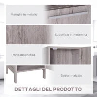kleankin Colonna Bagno in MDF con 2 Armadietti e 2 Ripiani Aperti, 30x32x172.5 cm, color Legno