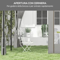Set 2 Pareti per Gazebo 3x6m e 3x3 m in Tessuto Oxford con Finestre e Cerniere, 295x195cm, Grigio