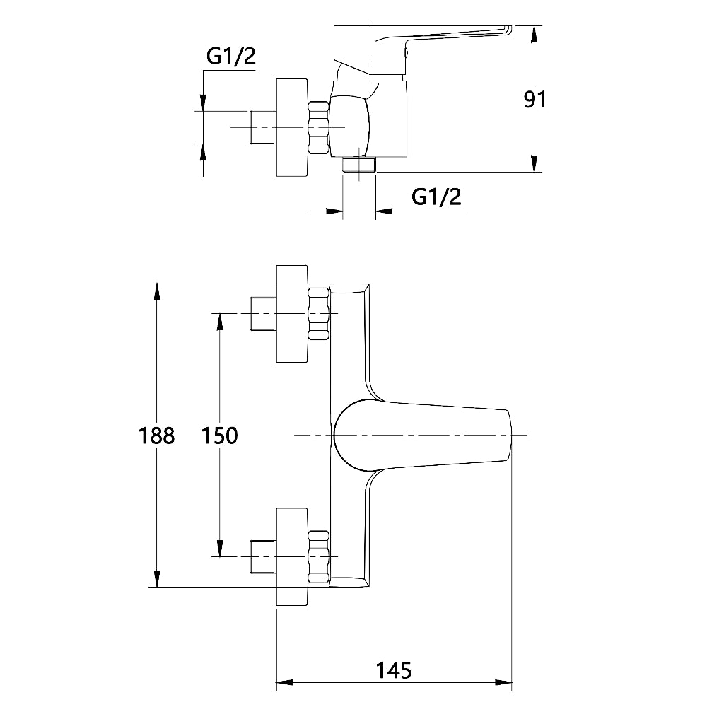 Miscelatore monocomando asia esterno da doccia in ottone colore cromato *** confezione 1