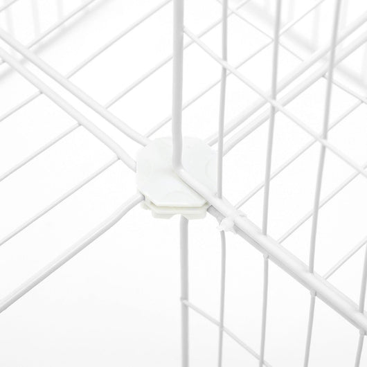 Recinto per animali Recinto modulare a 2 livelli per piccoli animali criceti conigli porcellini d'India pannelli in rete uso interno 143 x 73 x 71 cm bianco 12_0001268