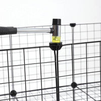 Recinto modulare per piccoli animali gabbia da interno 2 livelli martello in gomma gratis porcellino d'India coniglio facile montaggio 143 x 73 x 71 cm nero 12_0000476