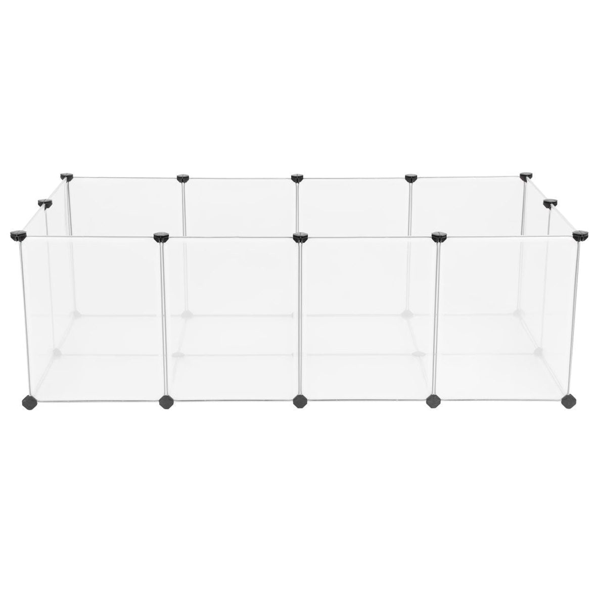 Recinto per piccoli animali base gabbia modulare per cavie criceti conigli roditori piccoli animali domestici 143 x 73 x 46 cm pannelli trasparenti 12_0005398