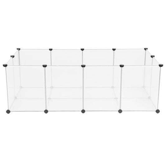 Recinto per piccoli animali base gabbia modulare per cavie criceti conigli roditori piccoli animali domestici 143 x 73 x 46 cm pannelli trasparenti 12_0005398